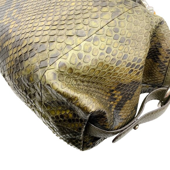 Gucci Green Python Bamboo Bar Bag - Picture 7 of 11